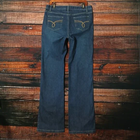 Natural Reflections Jeans 12 Tall Boot Cut Mid Rise Dark Wash Denim - Picture 3 of 7
